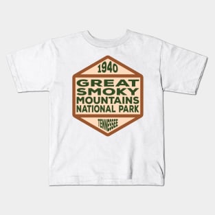 Great Smoky Mountains National Park Tennessee badge Kids T-Shirt